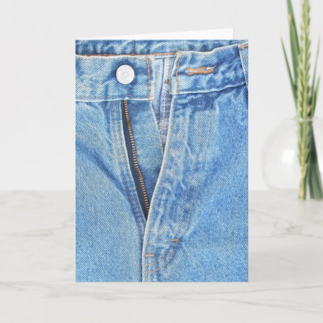 Unzipped Jeans Greeting Card Karte (Vorderseite)