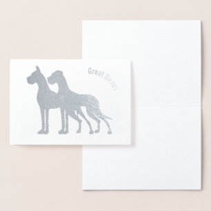 Unzugeschnittene Silberfolie Great Danes Cards Folienkarte