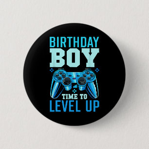 Up Birthday Boy Matching Gamer Party - Clic Fit1 Button