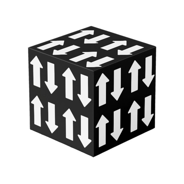 Up Down Wood Cube Decor Würfel (Vorderseite Schrägansicht)