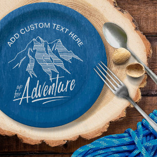 Up for Adventure Mountains White ID358 Pappteller