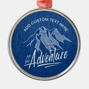 Up for Adventure Mountains White ID358 Silbernes Ornament
