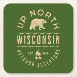 Up North Wisconsin Rechteckiger Pappuntersetzer