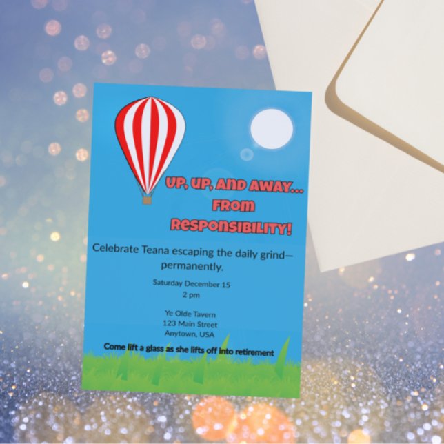Up, Up & Away From Responsibility Einladung (Von Creator hochgeladen)