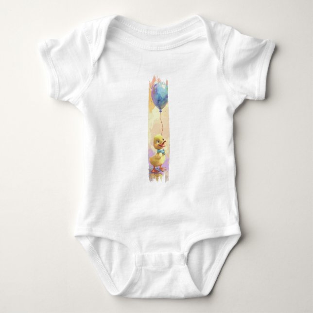 Up, Up und Quack! Brushstroke Duck Baby Strampler (Vorderseite)
