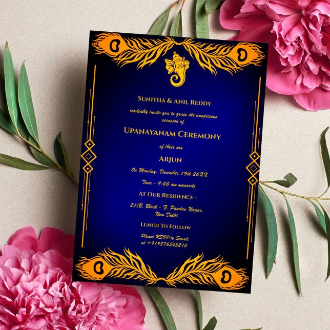 Upanayanam aka Hindu Holy Thread Janeu Zeremonie Einladung (Von Creator hochgeladen)
