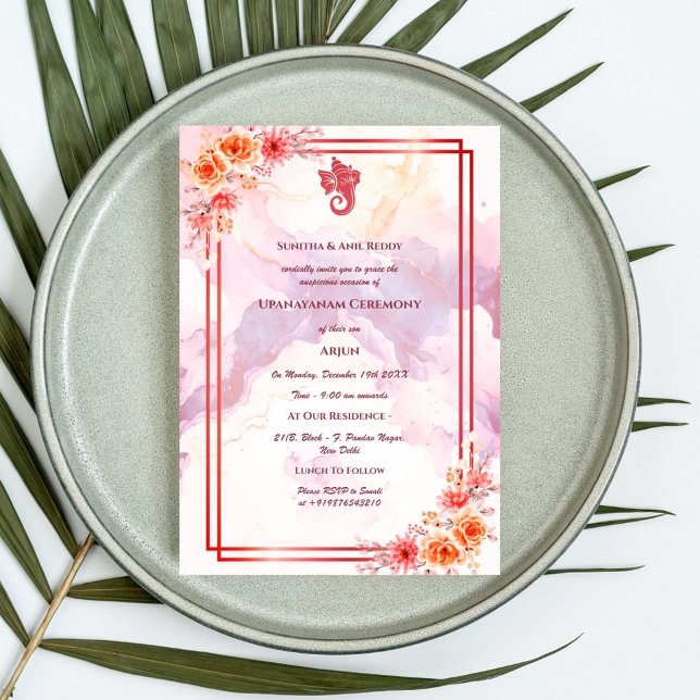 Upanayanam aka Hindu Holy Thread Janeu Zeremonie Einladung (Von Creator hochgeladen)