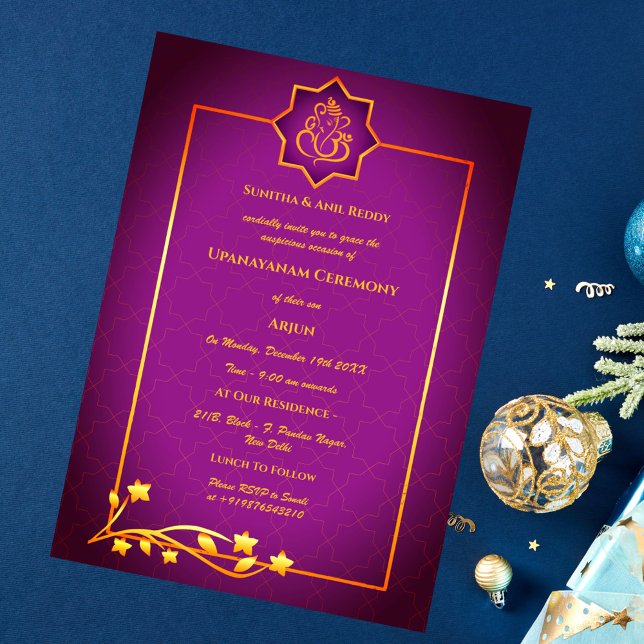 Upanayanam aka Hindu Holy Thread Janeu Zeremonie Einladung (Von Creator hochgeladen)