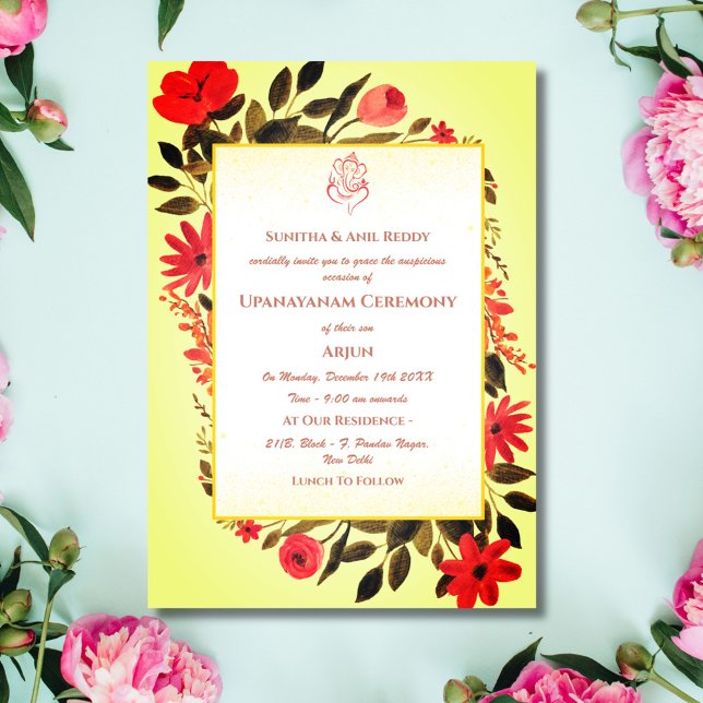 Upanayanam aka Hindu Holy Thread Janeu Zeremonie Einladung (Von Creator hochgeladen)
