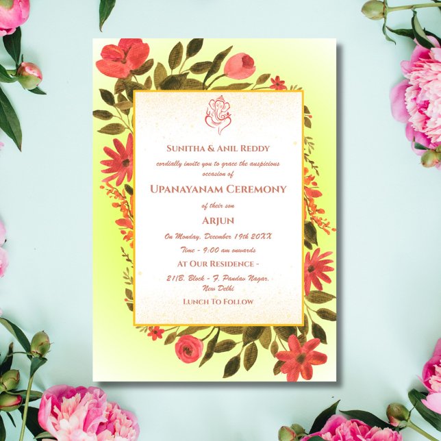Upanayanam aka Hindu Holy Thread Janeu Zeremonie Einladung (Von Creator hochgeladen)