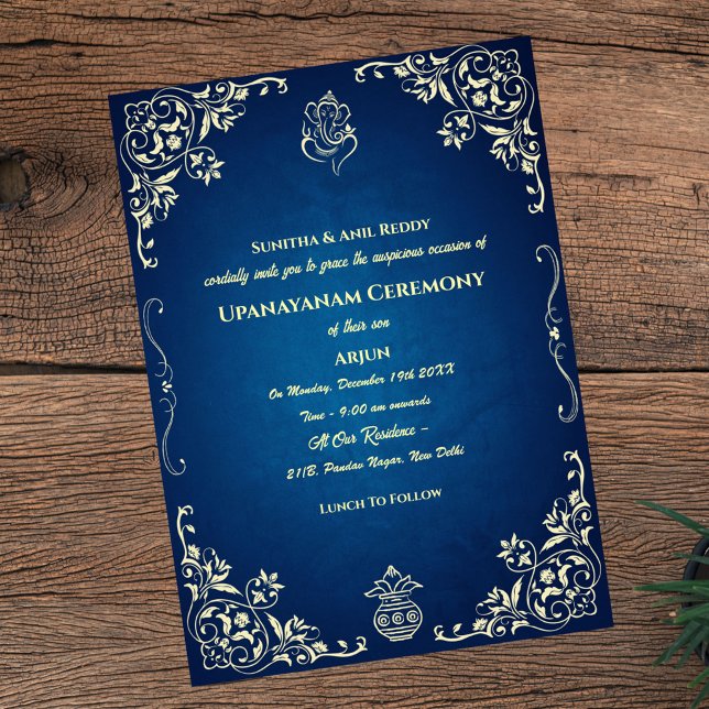 Upanayanam aka Hindu Holy Thread Janeu Zeremonie Einladung (Von Creator hochgeladen)