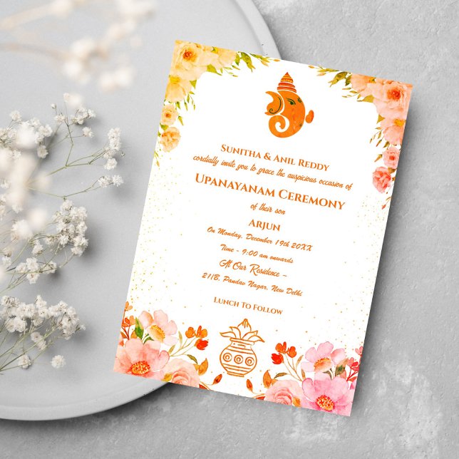 Upanayanam aka Hindu Holy Thread Janeu Zeremonie Einladung (Von Creator hochgeladen)