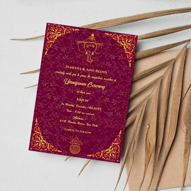 Upanayanam aka Hindu Holy Thread Janeu Zeremonie Einladung (Von Creator hochgeladen)