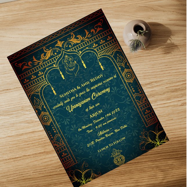 Upanayanam aka Hindu Holy Thread Janeu Zeremonie Einladung (Von Creator hochgeladen)