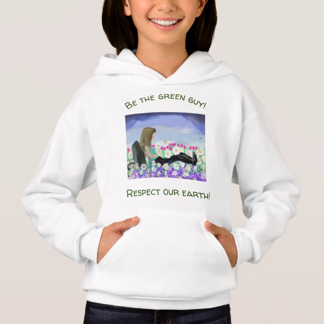 Upbeat Daisy Girl in Nature Sweatshirt für Mädchen (Vorderseite)