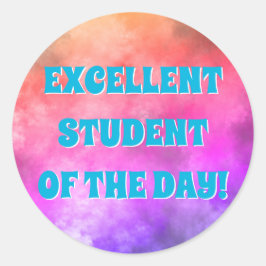 Upbeat "EXCELLENT STUDENT OF THE DAY!" Aufkleber