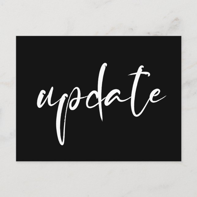 Update-Ankündigung für Hochzeitstag Postkarte (Vorderseite)
