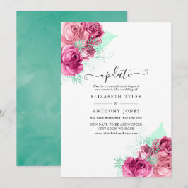 Update für die Hochzeit von Rosa und Minzflora Einladung