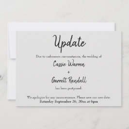 "Update" - Hochzeitdatum schwarz auf grauer Karte