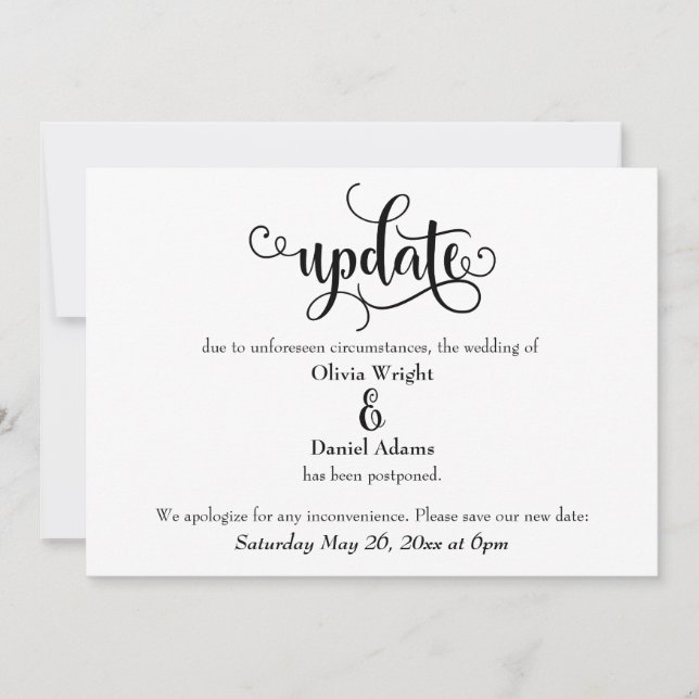 Update-Skript Aufgehobene Hochzeitsankündigung Einladung (Vorderseite)