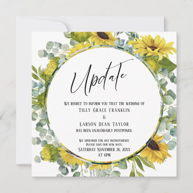 "Update" Wasserfarbenflorenkarte - Hochzeitskarte  Einladung (Vorderseite)