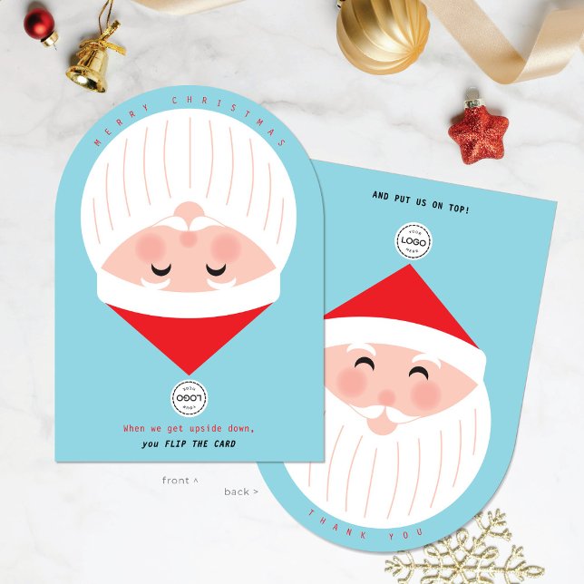 Updown Santa Company Sky Blue Christmas Card Einladung (Von Creator hochgeladen)