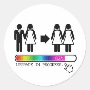 UPGRADE AN LESBIAN RUNDER AUFKLEBER