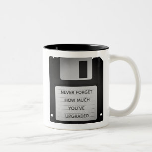Upgrade-Angebot für motivierend Diskettenlaufwerk Zweifarbige Tasse