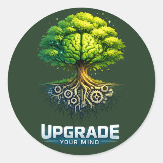 Upgrade Your Mind Design Runder Aufkleber