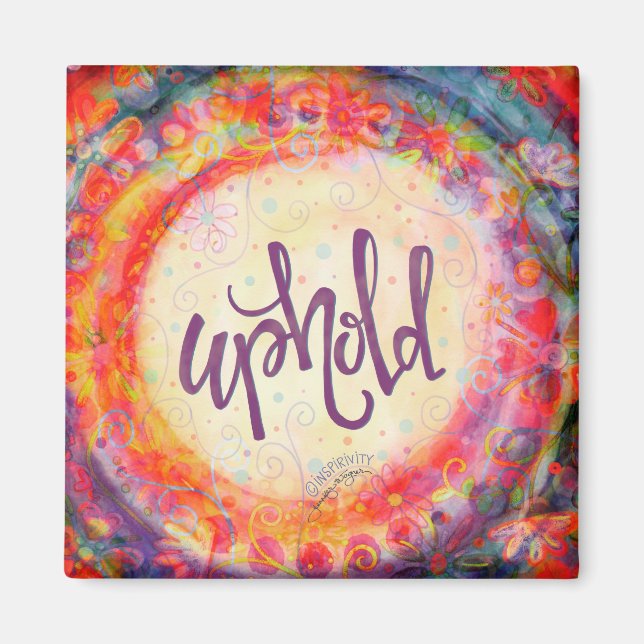Uphold Floral Hübsch Hearts farbenfrohe Inspirivit Magnet (Vorne)