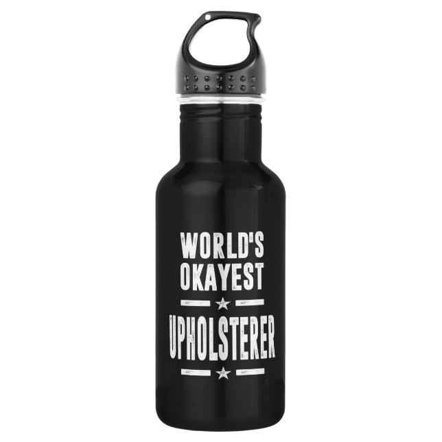 Upholsterer Job Title Gift Edelstahlflasche (Vorderseite)