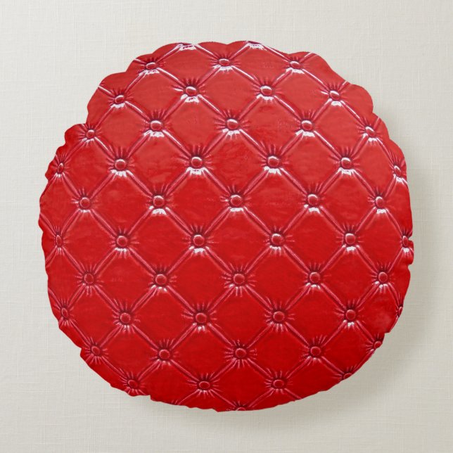 Upholsterie aus echtem Leder: Versatile Dekoration Rundes Kissen (Vorderseite)