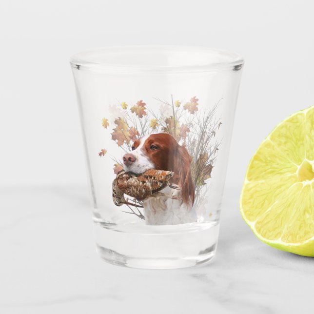 Upland Game Bird Junting Schnapsglas (Vorderseite)