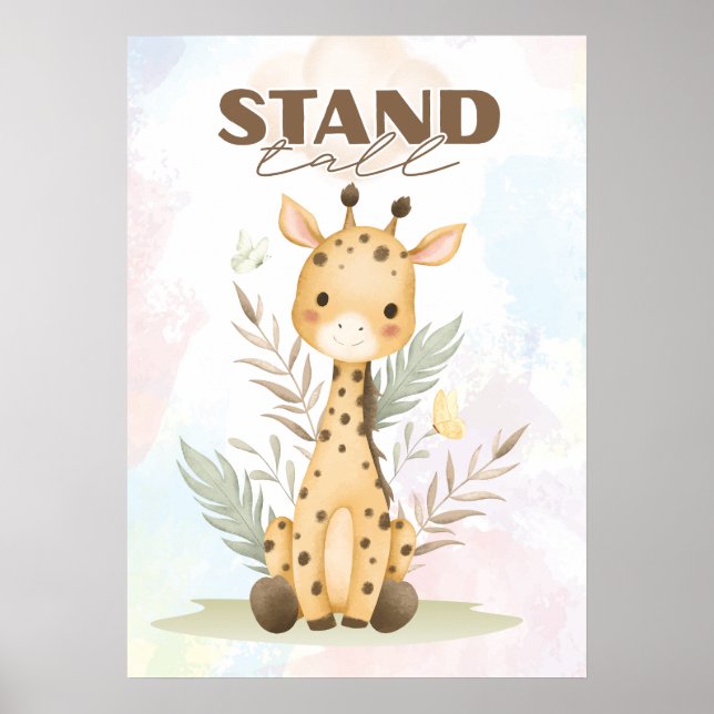 Uplifting Giraffe nursery wall poster Stand tall (Vorne)