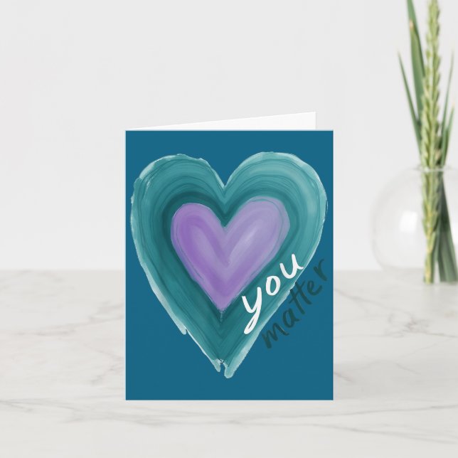 Uplifting you  Suicide Prevention Heart Design  Karte (Vorderseite)