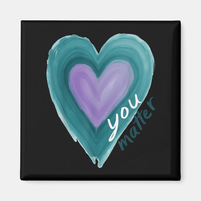 Uplifting you  Suicide Prevention Heart Design  Magnet (Vorne)