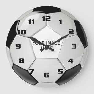 Upload a Photo Create your Custom Soccer Ball Große Wanduhr