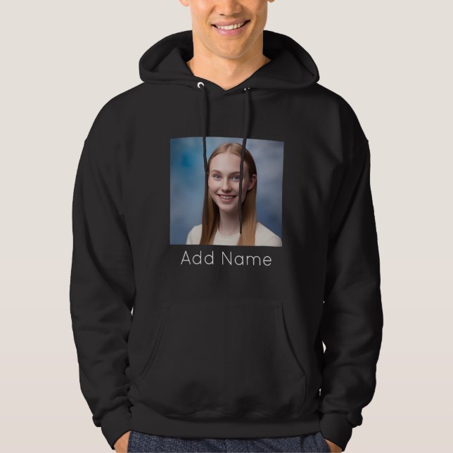 Upload Bild Benutzerdefiniert Foto und Name Person Hoodie (Vorderseite)