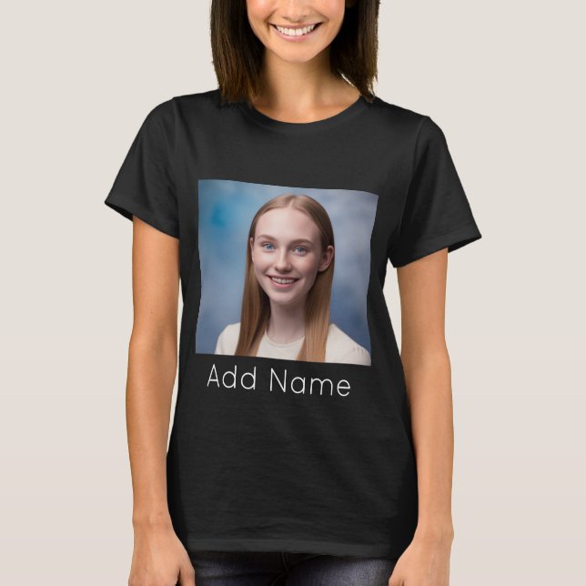 Upload Bild Benutzerdefiniert Foto und Name Person T-Shirt (Vorderseite)