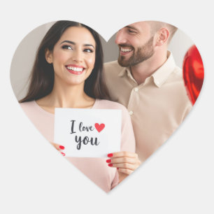 Upload Bild Custom Foto Happy Valentine Day Herz-Aufkleber
