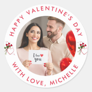 Upload Bild Custom Foto Happy Valentine Day Runder Aufkleber