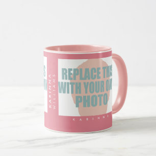 Upload & Erstellen von rosa Foto_Tasse mit Namen Tasse