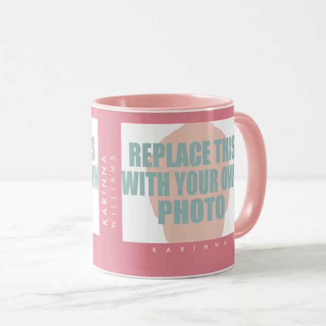 Upload & Erstellen von rosa Foto_Tasse mit Namen Tasse (VorderseiteRechts)