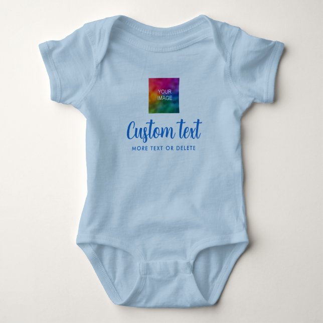 Upload Image Custom Text Unisex Jersey One-Pieces Baby Strampler (Vorderseite)