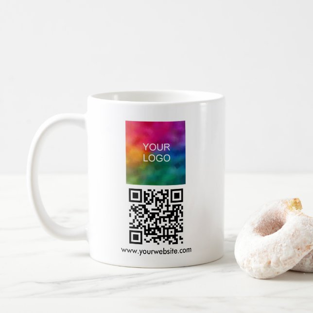 Upload Logo Sleek Template Scannable QR Code Kaffeetasse (Mit Donut)