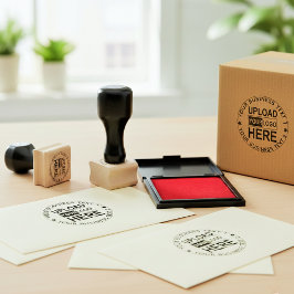 Upload Logo Stamp. Custom Small Business Font Seal Gummistempel