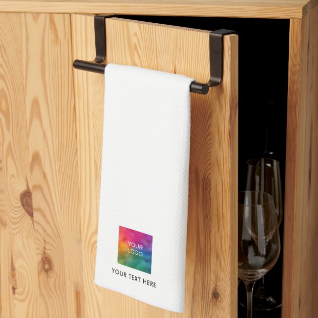 Upload Your Company Logo Custom Text Template Geschirrtuch (Drittel gefaltet)