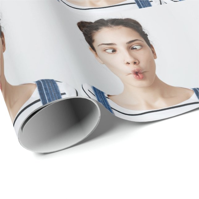 Upload Your Funny Face Photo Selfie Geschenkpapier (Rolleneckpunkt)
