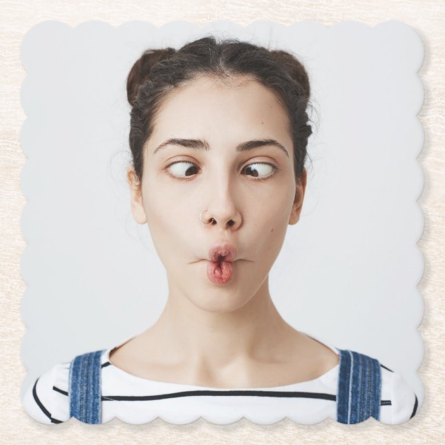 Upload Your Funny Face Photo Selfie Untersetzer (Vorderseite)