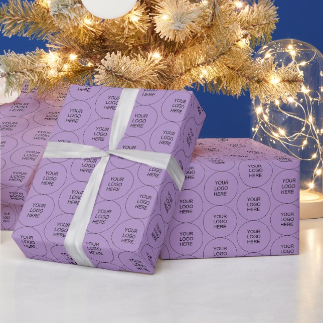 Upload Your Logo Brand Elegant Purple Business Geschenkpapier (Feiertage)